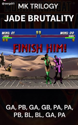 Jade's Brutality Guide in Mortal Kombat Trilogy