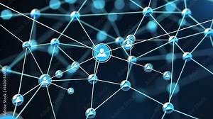 Digital network pattern expanding, linking black plexus deep against nodes background abstract glowing circuit cyberspace video 4k Stock Video