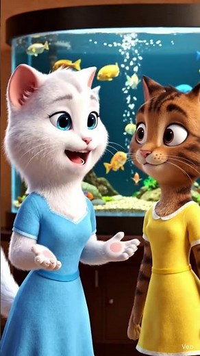 Clever Cats Make a Secret Plan to Catch Fish in Aquarium | Pixar Style Animation #cat #animation