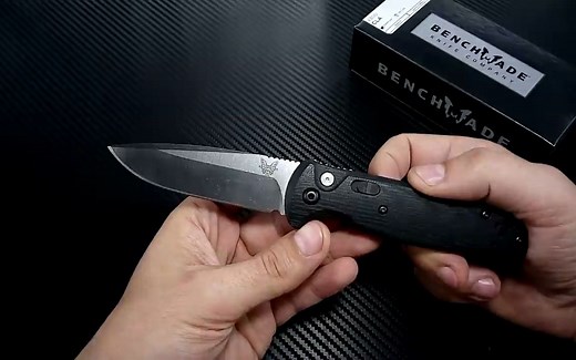 Benchmade 美国蝴蝶 4300 CLA Automatic Black G10 Satin Plain Edge 黑色G10柄侧跳