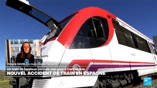 C'est le quatrième ‍accident ferroviaire en Espagne 🇪🇸, en moins d'une semaine. Un train a percuté, ce jeudi, une grue ⁠de construction près de Carthagène, faisant plusieurs blessés légers. Que sait-on de ce dernier accident ? Les précisions de notre correspondante ⤵️ | FRANCE 24