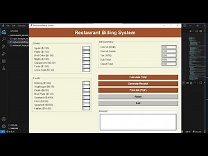 Restaurant Billing System using Python Tkinter. Restaurant Management System Project in Python