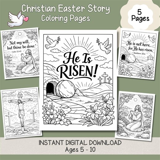 Christian Easter Story Coloring Pages for Kids Ministry Holy Week to Resurrection Faith Based Instant Download Bundle Ages 5–10 - Etsy UK