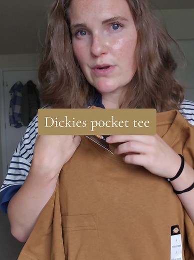 Dickies pocket tee — blue collar cotton work shirt
