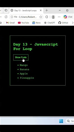 JavaScript For Loop in 12 Seconds 🚀 #Shorts