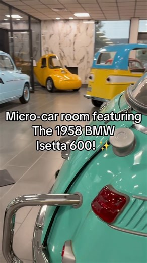 Step back in time with this iconic 1958 BMW Isetta 600, lovingly restored to its original turquoise glory! From its unique front-hinged door to its award-winning design, this tiny “limousine” packs charm, history, and a punch of nostalgia. Come see it up close at the DFW Car & Toy Museum and experience automotive history like never before! ✨ #ClassicCars #BMWIsetta #CarMuseumExperience #VintageCarLovers #DriveThroughHistory | DFW Car And Toy Museum