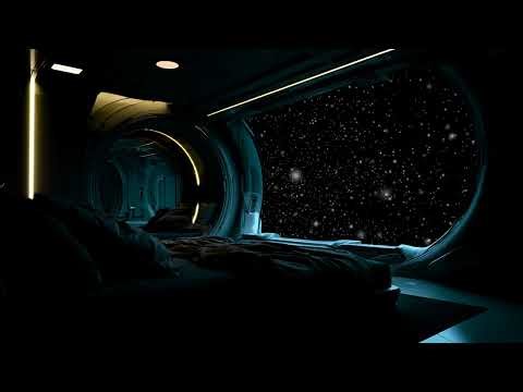 Deep Space Flight Ambience with Spaceship Engine | Stress-Relief Sounds for Relaxation