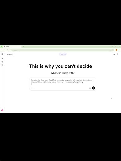 This is why you can’t decide. AI can give you clear direction. Follow @useaibetterhq for practical AI productivity. #AIproductivity #DecisionMaking #Overthinking #WorkSmarter