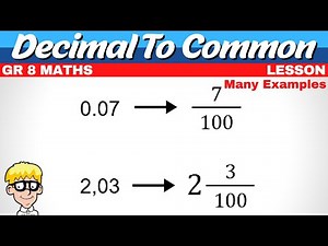Decimal To Common Grade 8