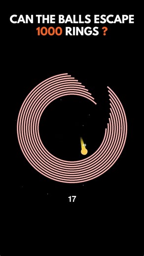 1000 Rings… 1 Ball… Will It Escape? 🌀#asmr #relaxing #satisfyingvideo #bouncingball #viral #codinga