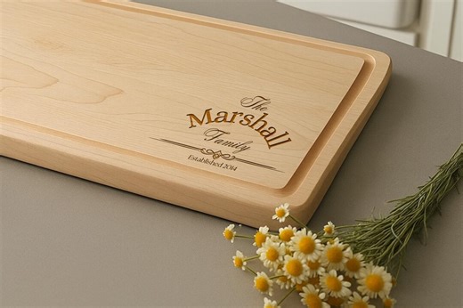 Custom Wood Cutting Board, Personalized Cutting Board, Monogram and Name Engraved Wedding Gift, Personalized Charcuterie Board, - Etsy