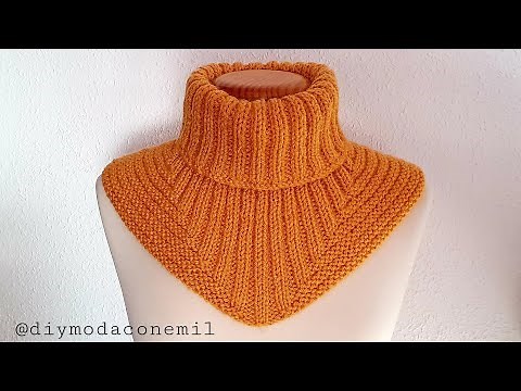 How to knit a bib collar with two needles step by step