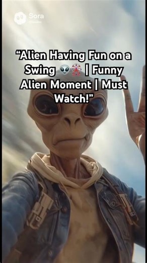 Alien Having Fun on a Swing 👽🎡 | Funny Alien Moment | Must Watch