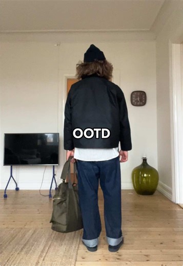 Lilllördag OOTD * Barbour Jacket * Hope Wide Fit Shirt * LS White Tee * Spellbound Selvedge Denim * Red Wing x Engineered Garments Shoes * Rib Beanie * Porter Yoshida Tote Bag #ootd #menswear #selvedgedenim #barbour #engineeredgarments