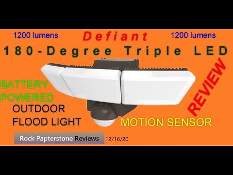 Defiant Battery Powered 1200 Lumen Triple LED Outdoor Flood Light With Motion Sensor Review
