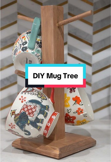 DIY Mug Tree: Easy Angled Dowel Project