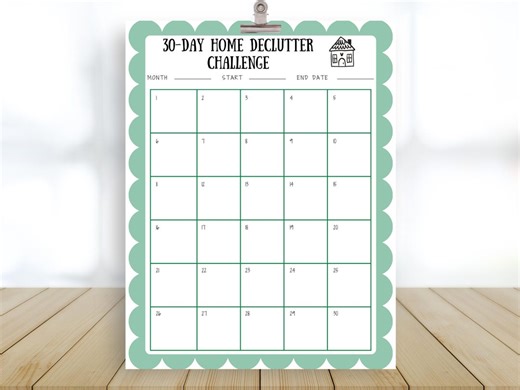 Home Declutter Challenge Printable, 30-day Cleaning Challenge, Monthly Cleaning Checklist, (digital Download) - Etsy