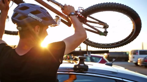 Street bike parkour shows urban riding flow