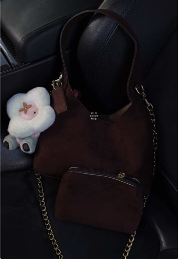 #CapCut #suede #bag #fashion #chocolatebrown