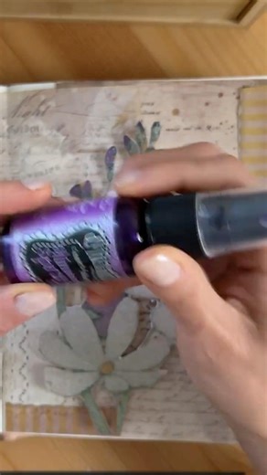 I used shimmer spray on my Journal #scrapbooking #asmr