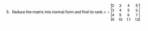 5. Reduce the matrix into normal form and find its rank A=∣∣​23... | Filo