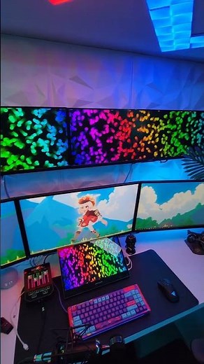 6 MONITORS SETUP 🤯❤️‍🔥 #bestsetup #setup #setuptour #gaming #pcgamer #pcsetup #pcbuild