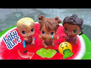 NEW Baby alive crib life dolls swimming in the Pool 🏊‍♂️ Layla gets sick! 🤢