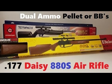 Daisy Powerline 880S Air Rifle Review (.177 Dual Ammo Airgun shoots Pellets or BB's)