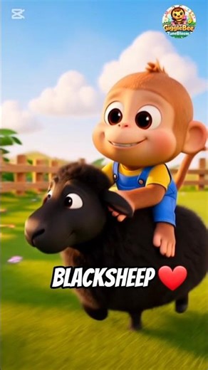 Cute Monkey Playing with Black Sheep 🐵🐑 #KidsShorts