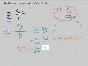 Limit Comparison with SUM ln(n)/n^3 (Convergent or Divergent Series 23)
