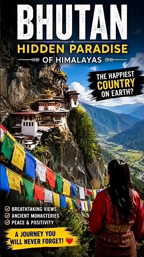 Bhutan 🇧🇹 – The Most Beautiful Hidden Paradise on Earth!🏔️ #bhutan #travelvideo #viral