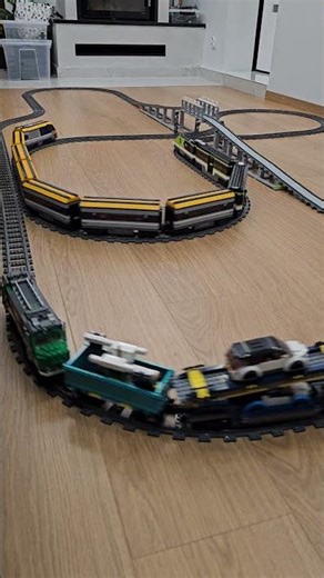 Epic LEGO freight vs. mega passenger train on two-level layout! 🚆