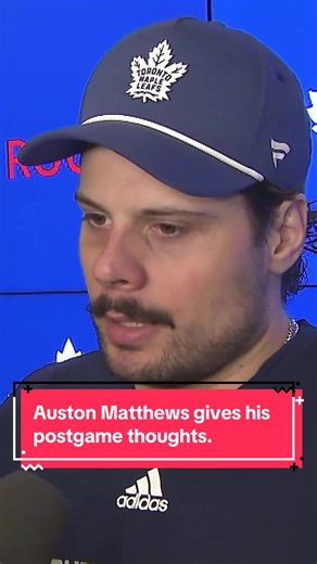 Auston Matthews Discusses Leafs' Loss to the Sens