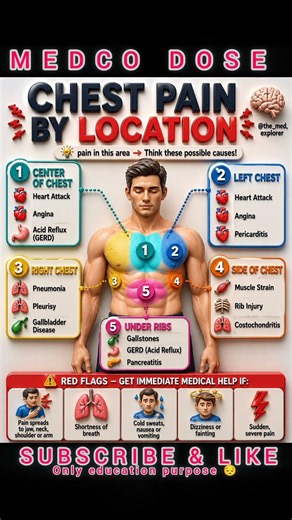 Chest Pain by Location #healthcare #ytshorts #trending #nursing #youtubefeed #skincare #youtuberlife