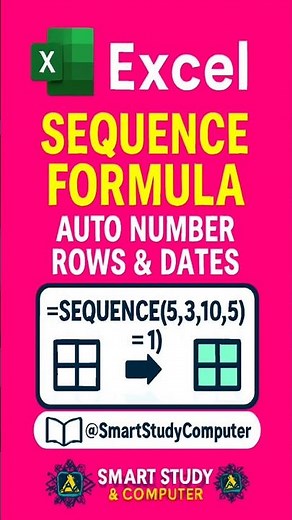 "Excel SEQUENCE Formula 🔢 Auto Number Rows & Dates | Hindi Tutorial for Students"#shorts #exceltips
