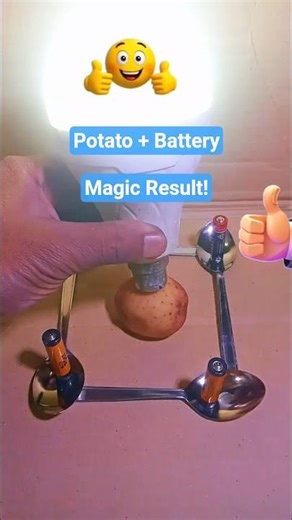 Respect 😱 | Potato + Battery Magic Experiment! ⚡🥔#experiment #tiktok #science