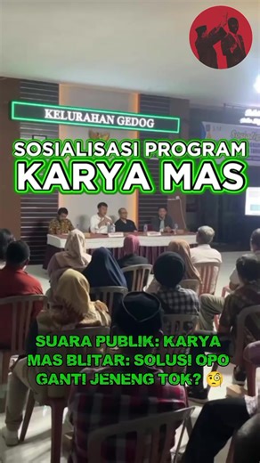 SUARA PUBLIK: KARYA MAS BLITAR: SOLUSI OPO GANTI JENENG TOK? 🧐 ​Kabare Program RT Keren wis resmi ganti dadi KARYA MAS neng tahun 2026 iki. Secara administrasi pancen wis mlaku terstruktur, tapi pertanyaane: Opo dampake wis kroso neng dompet warga? ​Ojo sampe anggaran sing gede iki mung dadi kegiatan seremonial sing tujuane mung ngebaki laporan bulanan. Rakyat butuh pelatihan sing nggawe 'Karya' temenan, dudu mung kumpul-kumpul rutin tanpa hasil. ​Kesimpulane: Struktur program wis apik, tapi ek