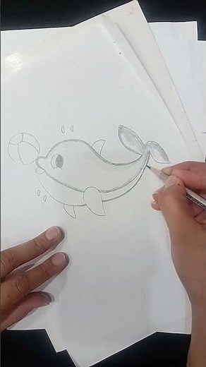 How To Draw easy dolphin step by step.dolphon sketch with pencil.