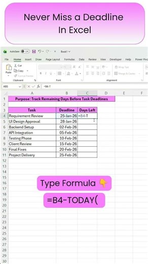 Never Miss Project Deadlines in Excel | Track Days Remaining