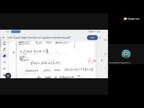 UG TRB Maths 2 TEST 24 Revision UNIT 3: Laplace transform of special function