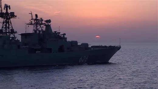 Destroyer encounters massive storm at sea