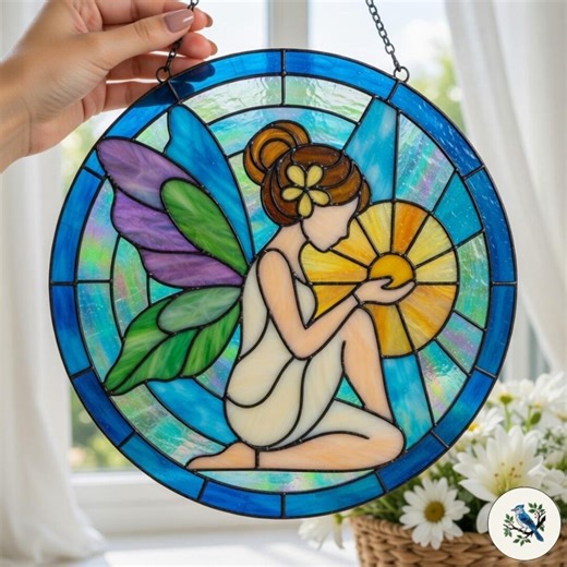 Fairy Stained Glass Pattern, Suncatcher Template, Line Art PDF PNG JPG (digital Download) - Etsy