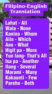 Filipino-English Translation #vocabulary #translation #learnfilipino | Learn Daily