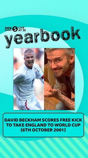 It still gives us chills too Becks 🥹 David Beckham reacts to Alan Green's 5 Live commentary of his historic England goal against Greece in 2001 #5Liveat30 #BBCFootball | BBC Radio 5 live Sport