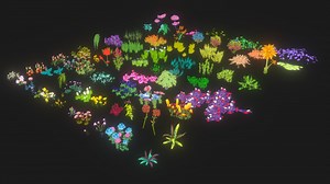 Low poly Cartoon Flower Collection 01-Game Ready - 3D model by josluat91