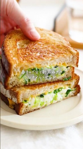 【レシピ】フライパンでOK！春キャベツと新玉ねぎのツナメルトサンド