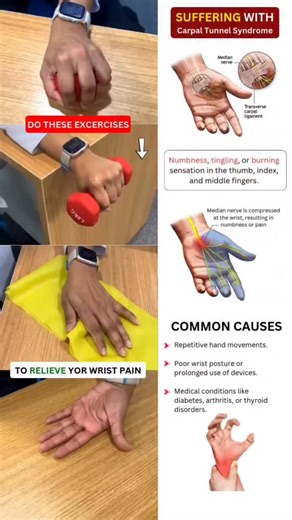 Flexifyme Physiotherapy & Pain Management on Instagram: "Carpal Tunnel Pain? Try This Simple Exercise for Relief Wrist pain, tingling, or numbness? It could be Carpal Tunnel Syndrome (CTS) a condition caused by nerve compression in the wrist, making everyday tasks uncomfortable. How This Exercise Helps: ✔️ Improves blood circulation to reduce nerve compression ✔️ Strengthens wrist & hand muscles to prevent strain ✔️ Increases flexibility to relieve pain & stiffness ✔️ Prevents worsening symptoms