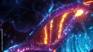 Discover how DNA chains activate their functions in a vibrant, animated representation of molecular biology