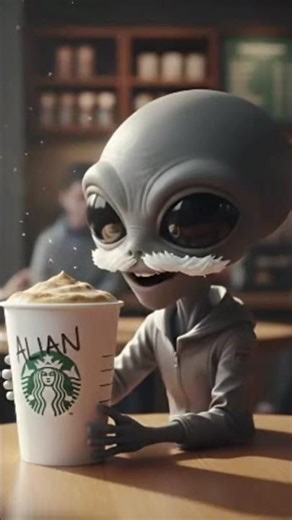 Alien vs. Starbucks: The Caffeine Shock! 👽☕ #shorts