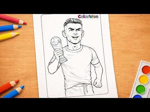 Cristiano Ronaldo Coloring Page | Free FIFA 2026 Printable